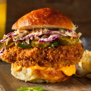 Grilled Chicken Cordon Blue Burger